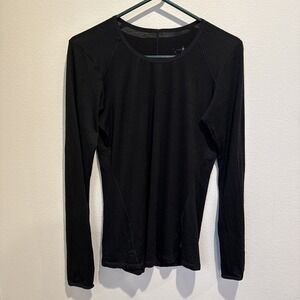 Smartwool Women's XS Or S (see Pics) Black Long Sleeve Top Base Layer Shirt FLAW